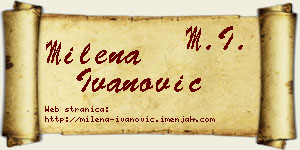 Milena Ivanović vizit kartica